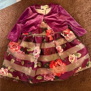 Purple Floral Kids Dress